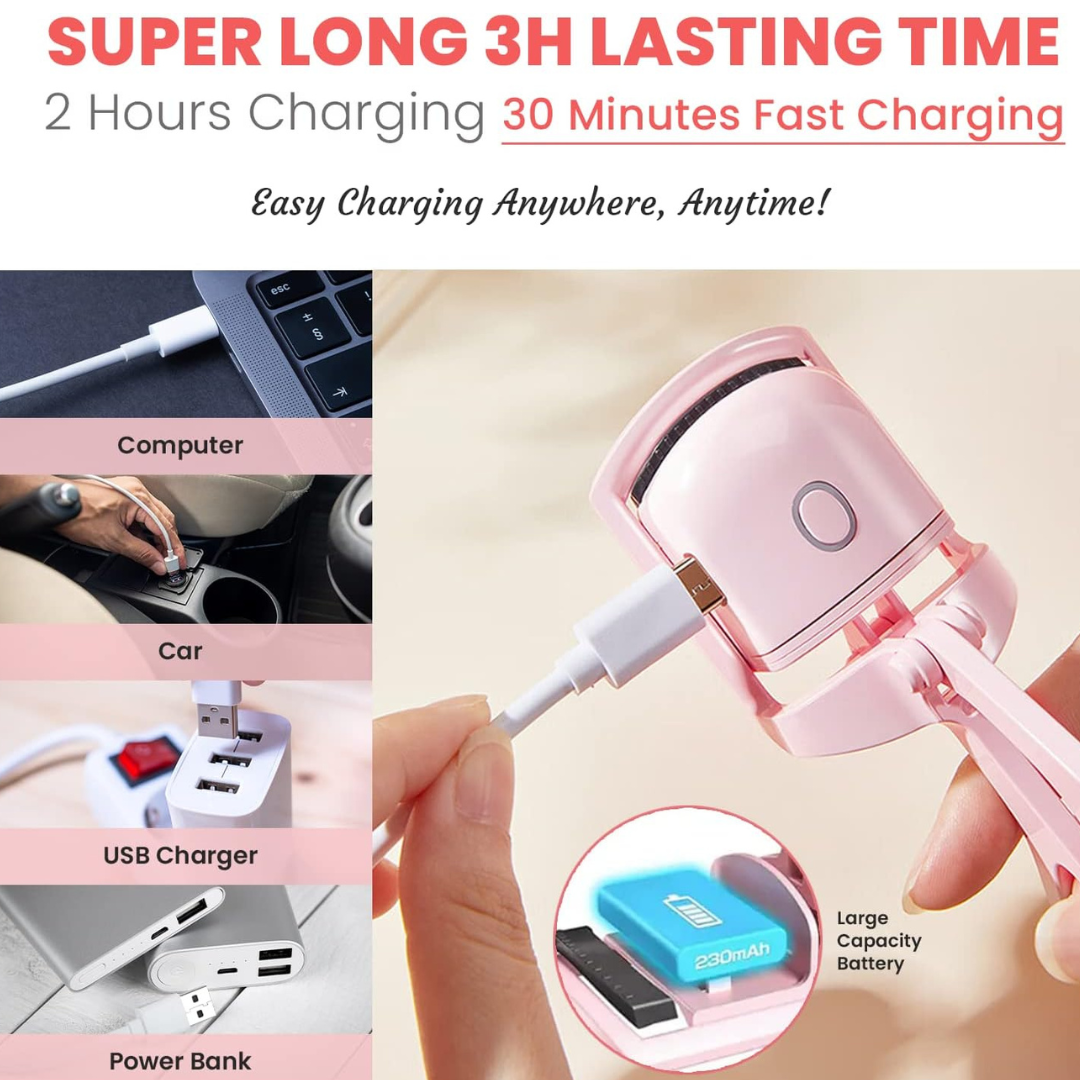 Heated eyelash curler