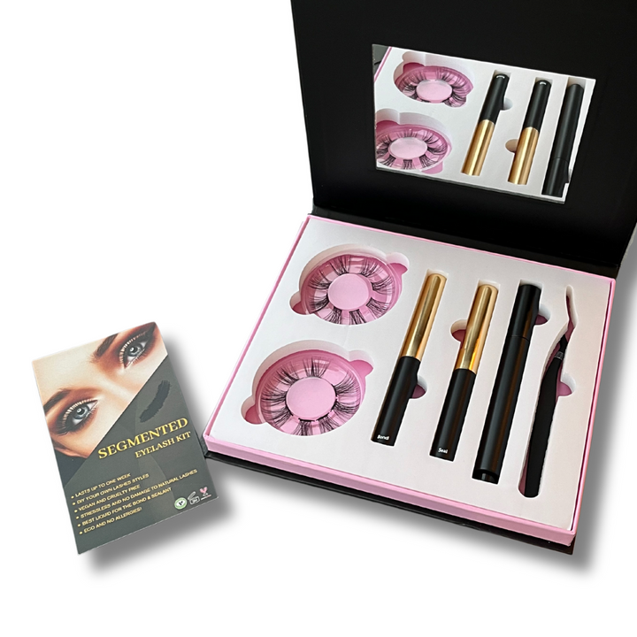 DIY Eyelash extension set DF01-15 and DF01-18 with bond, sealer, remover and tweezer