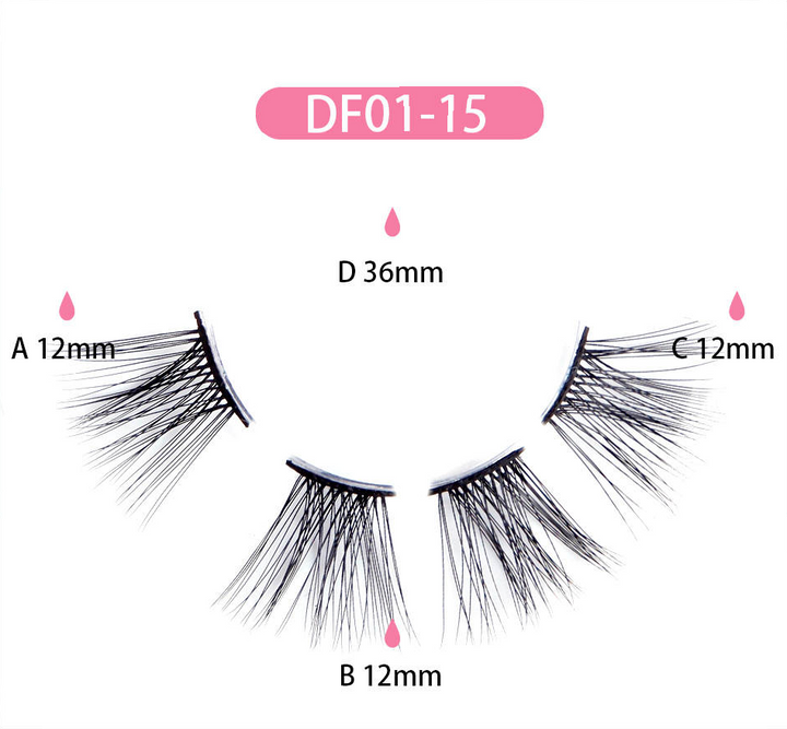 DIY Eyelash extension set DF01-15 and DF01-18 with bond, sealer, remover and tweezer