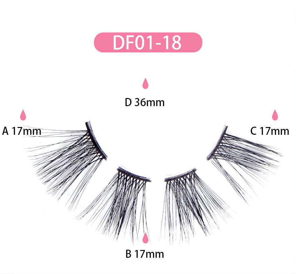 DIY Eyelash extension set DF01-15 and DF01-18 with bond, sealer, remover and tweezer